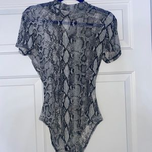 Sheer Snake Print Bodysuit